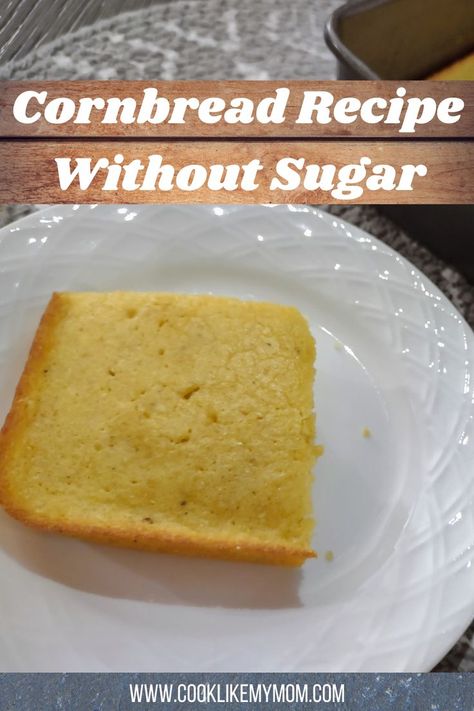 No Sugar Cornbread Recipe, Unsweet Cornbread Recipe, Cornbread Recipe For Two, Unsweetened Cornbread Recipe, Cornbread Recipe No Sugar, Masa Cornbread Recipe, Bread Without Sugar, Turkey And Gravy, White Corn Meal