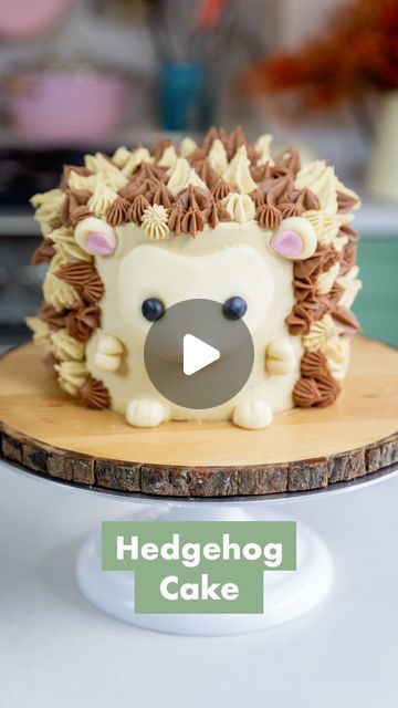 Woodland Cake Ideas, Tahini Chocolate, Hedgehog Cake, Vanilla Bean Paste, Self Raising Flour, Woodland Cake, Cake Delicious, Cake Cream, Cute Cake