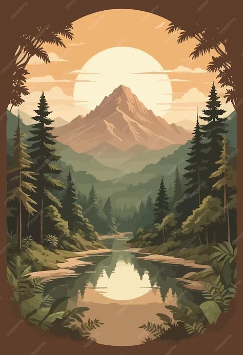 Premium Vector | A poster for the mountains by person Store Mural, Mountains Illustration, Lonely Mountain, Contest Poster, Mountain Poster, Mountain Illustration, Tshirt Illustration, Illustration Ideas, Mountain Trails