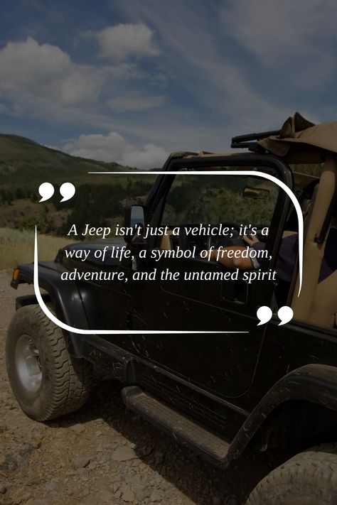 A Jeep isn't just a vehicle; it's a way of life, a symbol of freedom, adventure, and the untamed spirit #Jeep #Jeep Life Jeep Girl Quotes, Types Of Jeeps, Something To Write, Jeep Adventure, Jeep Baby, Hand Signs, Symbol Of Freedom, American Motors Corporation, Jeep Wave