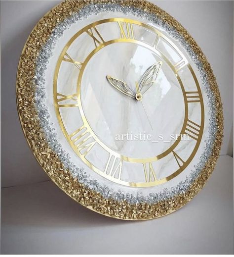 Resin Art Clock Design, Epoxy Wall Clock, Engagement Ring Platter, Clock Resin, Epoxy Wall, Geode Wall, Gold Wall Clock, Resin Wall Clock, Resin Clock