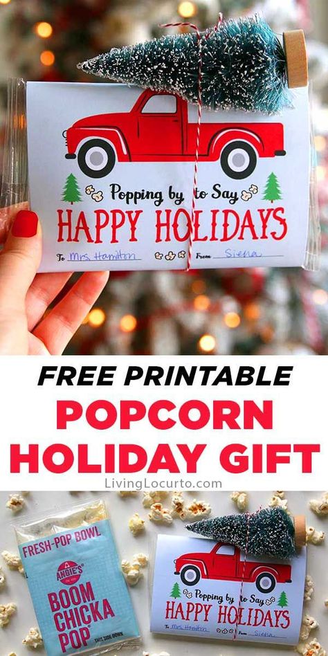 Make holiday gifts stand out with Angie’s BOOMCHICKAPOP and a cute red vintage truck microwave popcorn printable label. A perfect gift for your farmhouse style loving friends, family, teachers or anyone else on your list! Easy craft for homemade Christmas gifts.#ad #gift #printables Microwave Popcorn Christmas Wrappers Free Printable, Microwave Popcorn Wrappers Free Printable, Christmas Popcorn Wrappers Printable Free, Christmas Popcorn Gifts, Popcorn Gift Tags Free Printable, Christmas Popcorn Wrappers, Popcorn Christmas Gifts, Popcorn Wrappers, Popcorn Labels