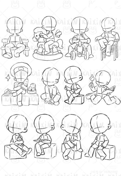 Chibi Pose, Chibi Poses, V Chibi, Chibi Body, Chibi Sketch, Drawing Bases, 캐릭터 드로잉, Easy Drawings Sketches, Chibi Drawings