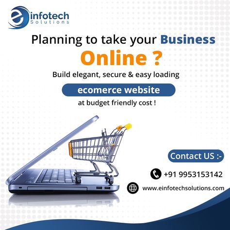 E Infotech Solutions offers affordable, high-quality e-commerce website development services. We specialize in creating custom online stores that drive sales and growth for your business. Get started with us today! Call on for the details: +91-9953153142 Visit our website at: www.einfotechsolutions.com #EcommerceWebDevelopment #OnlineStoreDesign #WebDevelopmentServices #EcommerceSolutions #WebsiteDesign #EcommerceBusiness #OnlineShop #DigitalCommerce #WebDesigners #EInfotechSolutions E Commerce Website, Fun Website Design, Online Marketing Strategies, Website Development Services, Social Media Marketing Agency, Website Design Services, Illusion Art, Web Development Company, Digital World