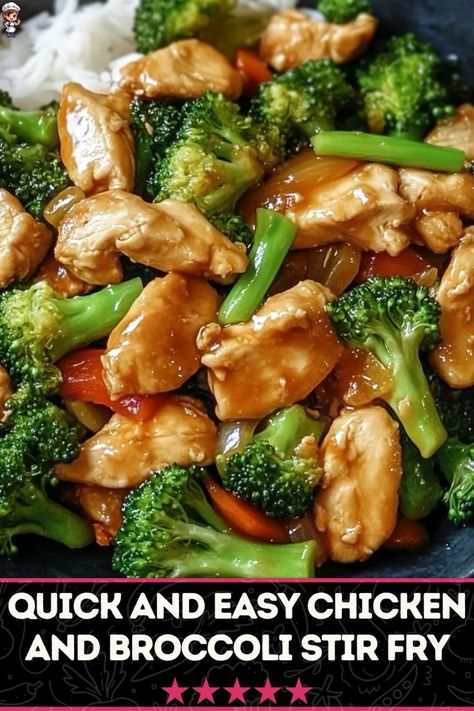 Whip up this fast chicken and broccoli stir fry for a quick weeknight meal. With tender chicken, fresh broccoli, and a savory sauce, this dish is ready in minutes and perfect for a healthy dinner. #HealthyRecipes #StirFry #QuickDinner Healthy Chicken Stir Fry Meal Prep, Dinner Made With Chicken, Chicken And Broccoli Stir Fry Sauce, Stir Fry Chicken And Broccoli Recipe, Chicken And Vegetable Dinner Ideas, Chicken Broccoli Peppers Recipes, Healthy Chinese Chicken And Broccoli, Low Carb Chicken And Broccoli Stir Fry, Asian Quick Meals