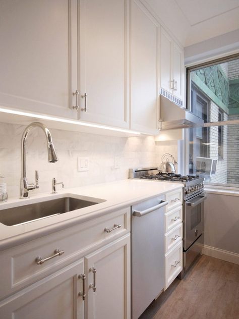 Upper East Side Apartment Renovations NYC | Manhattan Renovations | Complete Apartment Renovation Prewar Apartment, Kitchen Galley, Upper East Side Apartment, Condo Kitchen, Wall Closet, Apartment Renovation, Galley Kitchen, Future Apartment, Apartment Bathroom