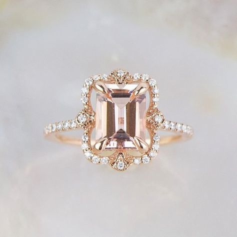 Vintage Pink Diamond Engagement Ring, Unique Colored Engagement Rings, Brilliant Earth Engagement Rings, Octagon Ring, Weddings Rings, Pink Engagement, Pink Wedding Rings, Blue Diamond Engagement Ring, Ring Inspo