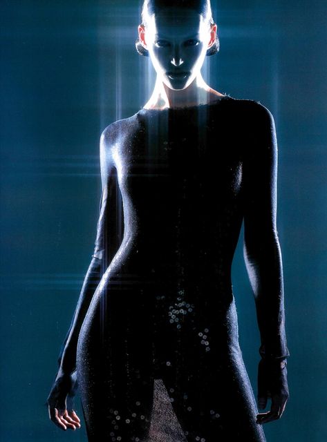 Vogue Archive September 1999 Futuristic Fashion Photography, Space Fashion, Vogue Archive, 1990s Fashion, Ad Campaigns, Visual Media, Futuristic Fashion, Dark Photography, Vogue Italia