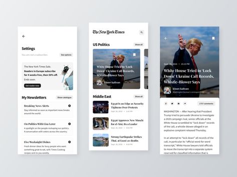 Search Designs on Dribbble Card Ui, News Website Design, Mobile News, Newspaper Design, Mobile Ui Design, News Apps, Website Design Layout, App Design Inspiration, Mobile App Ui