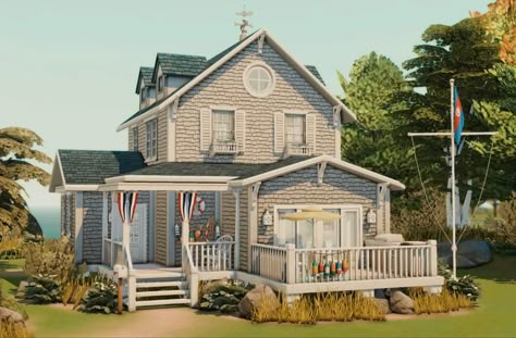 The Sims 4 Houses Brindleton Bay, Sims 4 House References, Sims Brindleton Bay House, Sims 4 Brindelton Bay Homes, Sims 4 Brindleton Bay House Plan, Ts4 Brindleton Bay House, Sims 4 New England House, Sims 4 Beach House Interior, Sims Brindleton Bay