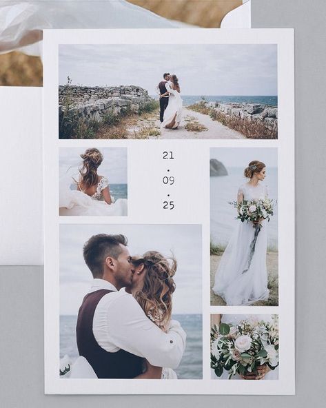 Photo With Text Design, Wedding Photo Album Layout, Album Design Layout, Wedding Photo Collage, Wedding Album Layout, Photobook Layout, Collage Photos, Wedding Collage, Wedding Photo Books