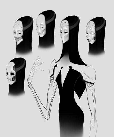 Mask Character Design, Porcelain Mask, Mask Character, Face Markings, Mask Illustration, In A Mood, Dnd Stories, Ashley Wood, Alien Concept Art