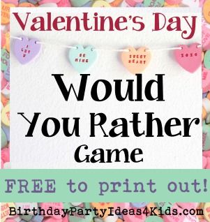 Valentine's Day Would You Rather Game | 50 Free Questions Games Sleepover, Quarantine Party, Party Games Group, Valentines Class Party, Valentine's Day Events, Class Party Ideas, Valentine's Day Party Games, Valentine Party Game, Would You Rather Game