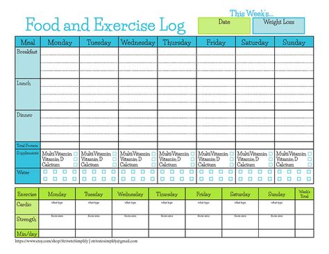 Bariatric Surgery Food Exercise Tracker | Weight Loss Journal, diet log, food tracker, weight loss diary, nutrition log, exercise tracker by StrivetoSimplify on Etsy Exercise Log, Bariatric Food, Fitness Tracker Printable, Weight Tracker, Food Tracker, Fat Loss Program, Food Log, Fat Loss Diet, Diet Motivation