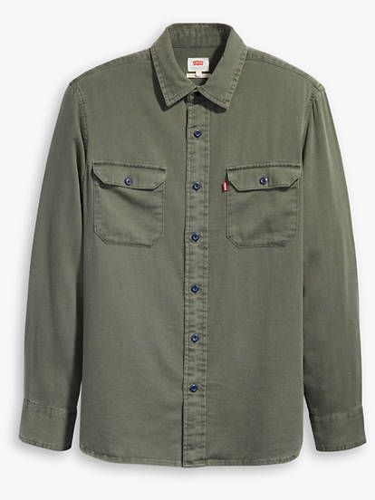 Classic Worker Shirt - Green | Levi's® US Utility Shirt, Ethical Fashion Brands, Ethical Brands, Twill Shirt, Ethical Fashion, Kids Wear, Denim Button Up, Military Jacket, Levi's