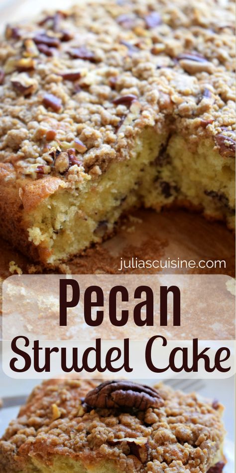 Strudel Cake Recipes, Pecan Strudel Streusel Topping, Strudel Topping For Muffins, Strussel Topping Recipe, Strudel Topping, Streusel Topping Recipe, Pecan Coffee Cake, Strudel Recipes, Coffee Cake Recipes Easy