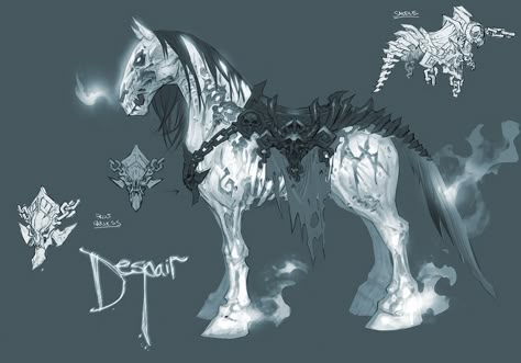 Demon Horse, Darksiders Horsemen, Daniel Miller, Mystical Animals, Horsemen Of The Apocalypse, Horse Armor, Fantasy Horses, Mythical Animal, Fantasy Beasts