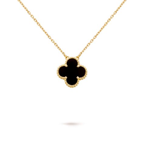 Vintage Alhambra pendant 18K yellow gold, Onyx - Van Cleef & Arpels Vintage Alhambra Pendant, Van Cleef Necklace, Alhambra Pendant, Van Cleef And Arpels Jewelry, Van Cleef & Arpels, Four Leaf Clover Necklace, Van Cleef And Arpels, Golden Necklace, Dior Addict