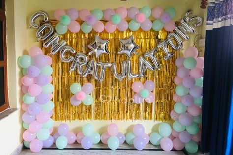 Make their retirement memorable and unforgettable with balloons and backdrop wall decoration. White Board Decoration Ideas, Teachers Day Decoration, Freshers Party, Retirement Decorations, Umbrella Decorations, Backdrop Wall, Pastel Balloons, Metallic Balloons, Balloon Ribbon