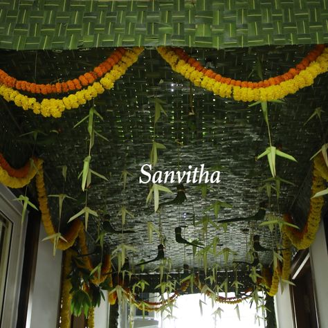 Pelli Pandhiri Designs, Pandhiri Decoration, Pelli Pandiri With Coconut Leaves, Pelli Pandiri Decorations, Pellikoduku Backdrop, Pellikuturu Decoration At Home, Pandiri Decorations At Home, Pelli Koduku Decoration At Home, Pandiri Decorations