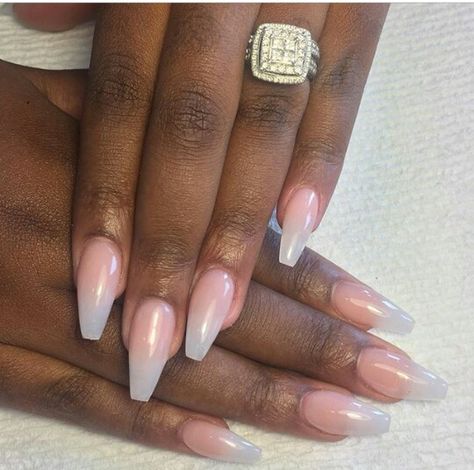 Pink And White Ombre Nails Coffin, Mom Nails, Pink And White Ombre, Ombre Acrylic, Elegant Nail, Elegant Nail Designs, Nail Art Ombre, White Ombre, Long Acrylic