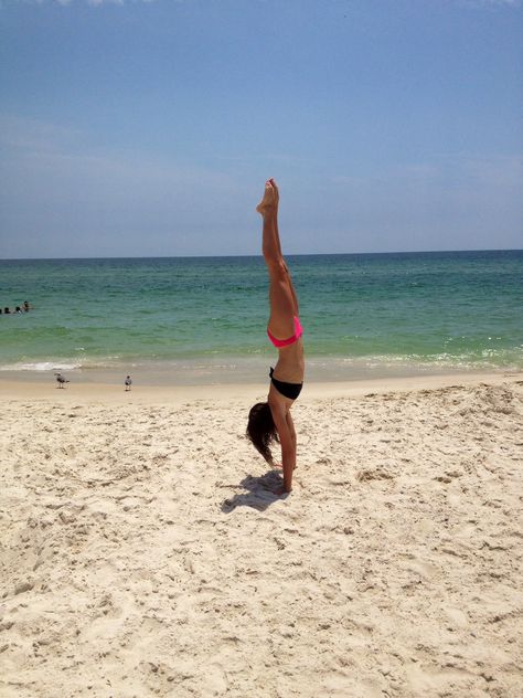 Handstands on the beach- photography Gymnastics Asethic, Gymnastics Asethic Photos, Gymnastics Sunset, Gymnastics Meet Hair, Handstands On The Beach, Gymnastics On The Beach, Beach Gymnastics, Gymnastic Beach Photos, Tumbling Cheer