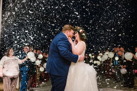 We bought a real snow machine to do winter wedding send offs #onlovemountain photography by Taylor Howard Snow Machine Wedding, Christmas Wedding Send Off, Winter Wedding Send Off, Snow Wedding Send Off, Wedding Send Offs, Wedding Send Off Ideas, Winter Wedding Snow, Send Off Ideas, Dream Christmas