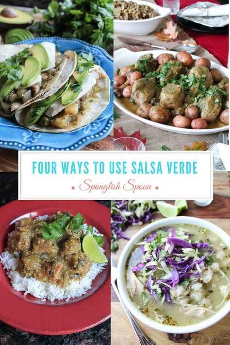 Four Ways To Make and Use Salsa Verde How To Use Salsa Verde, Salsa Verde Recipes Meals, Uses For Salsa Verde, Canned Salsa Verde, Canned Salsa, Homemade Salsa Verde, Salsa Verde Recipe, Verde Sauce, Green Salsa