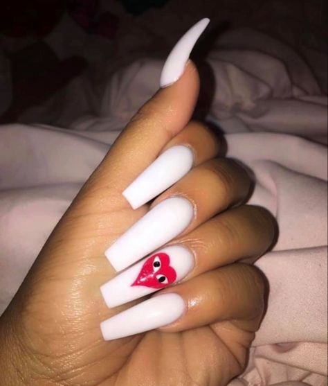 Nail Art Christmas, Bright Red Nails, New Nail Polish, White Acrylic Nails, Simple Acrylic Nails, Red Nail Polish, White Nail Polish, Halloween Nail, Festival Nails