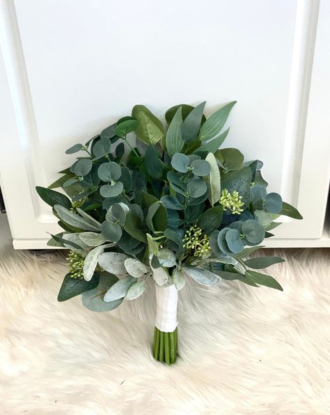 Dollar Bouquet, Boho Bridesmaid Bouquet, Lambs Ear Bouquet, Greenery Bridal Bouquet, Bouquet Greenery, Moodboard Wedding, Foliage Bouquet, Simple Wedding Bouquets, Greenery Wedding Bouquet