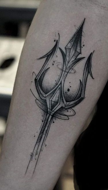 Trident Tattoo For Women, Posiden Tattoo Trident, Posideon Tattoo, Trident Tattoo Feminine, Posiden Trident Tattoo, Poseidon Trident Tattoo, Trident Drawing, Poseidons Trident, Trident Tattoo