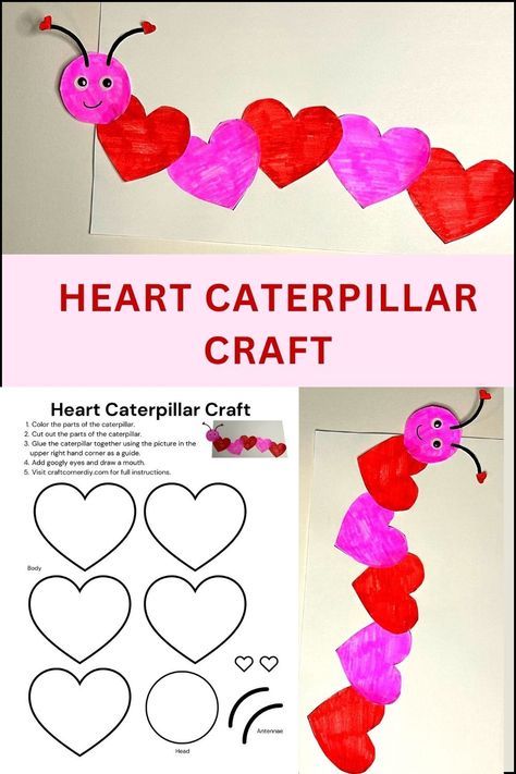 Crafting for Valentine's Day is a breeze with our easy Heart Caterpillar Craft. Use our free printable heart caterpillar template for a stress-free crafting experience. Simply print, color, cut, and glue these adorable heart caterpillars together. Perfect for classrooms, libraries, or a heartwarming home craft. Easy Valentine's Day craft for kids to make. Toddler Crafts Valentines Day, Caterpillar Template, Heart Crafts Preschool, Kindergarten Valentine Crafts, Valentines Day Crafts For Preschoolers, Valentines 2024, Preschool Valentine Crafts, Toddler Valentine Crafts, Kindergarten Valentines