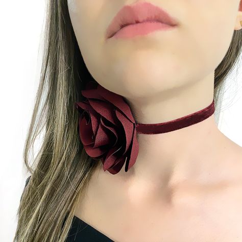 Trendy Chokers, Choker Handmade, Handmade Chokers, Flower Choker, Flower Black, Gothic Necklace, Velvet Choker, Jewelry Care Instructions, Satin Flowers