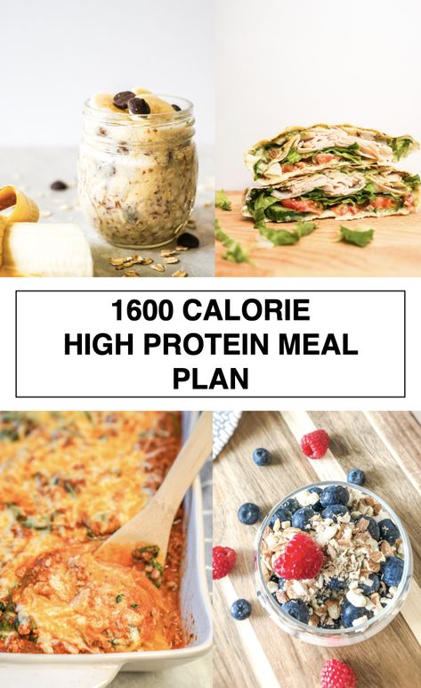 1600 Calorie High Protein Meal Plan #1600calories #mealplan #mealplanning #weightlossmealplan #highproteinmealplan 1700 Calorie Meal Plan High Protein, Meal Plan 1600 Calories, 1700 Calorie Meal Plan, 1600 Calorie Diet, Calorie Deficit Meal Plan, 1600 Calorie Meal Plan, Amelia Freer, Deficit Meals, 1500 Calorie Meal Plan