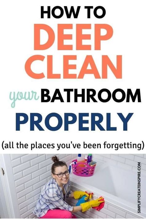 Is your bathroom in need of a deep cleaning? If your bathroom is starting to look a little worse for wear, read on! I will show you how to deep clean your bathroom in a step-by-step guide that will have it looking like new in no time! This is the ultimate bathroom deep cleaning checklist to take the overwhelm out of cleaning your space. Bathroom deep clean checklist for how to clean a shower, how to clean a toilet and all the other areas of the bathroom that need to be deep cleaned. Bathroom Deep Cleaning Checklist, Bathroom Deep Cleaning, Clean Your Bathroom, Deep Clean Bathroom, Deep Cleaning House, Deep Cleaning Checklist, Deep Cleaning Hacks, Cleaning Inspiration, Declutter And Organize