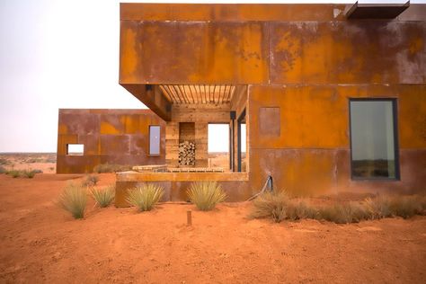 University Of Colorado Denver, Navajo Reservation, Weathered Steel, Passive Design, Metal Cladding, Desert Design, Casa Container, Desert Homes, University Of Colorado