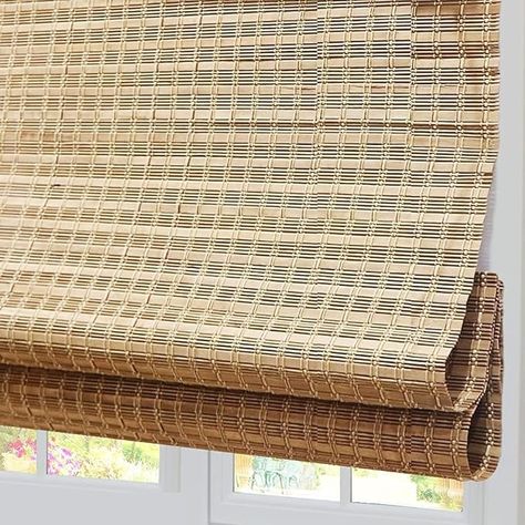 Amazon.com: Cordless Blackout Bamboo Roman Shades, Light Filtering UV Protection Wooden Roller Blinds with 6" H Valance, Custom Room Darkening Roller Bamboo Blinds for Windows, Doors, Porch, Color 10 : Home & Kitchen Camper Blinds, Rattan Blinds, Bamboo Roller Shades, Light Filtering Window Treatments, Bamboo Roman Shades, Cordless Blinds, Window Roller Shades, Bathroom Upgrade, Bamboo Light