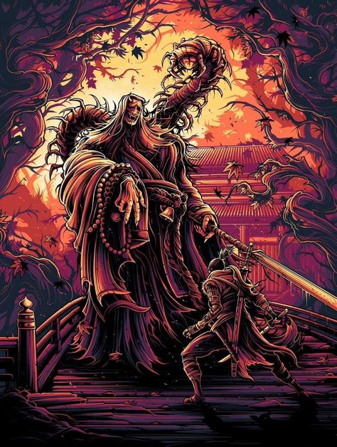 Sekiro Shadows Die Twice, Dan Mumford, Software Art, Soul Game, Dark Souls Art, Terraria, Samurai Art, Elden Ring, Bloodborne