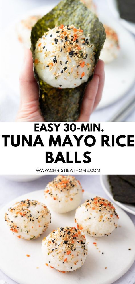 Fried Tuna Balls, Furikake Rice Ball, Sesame Rice Balls, Nori Lunch Ideas, Korean Tuna Rice Balls, Rice And Tuna Balls, Tuna And Rice Balls, Japanese Tuna Rice Balls, Tuna Sushi Balls