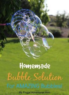 Make Your Own Bubbles, Bubble Solution Recipe, Diy Bubbles, Homemade Bubble Solution, Bubble Recipe, How To Make Bubbles, Bubble Solution, Homemade Bubbles, Diy Mothers Day Gifts