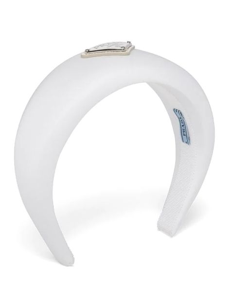 Prada Re-Nylon Padded Headband - Farfetch Accessories Design Sketch, Headband White, Being Better, Hair Up Or Down, Padded Headband, White Headband, Pad Design, Crown Headband, Triangle Logo