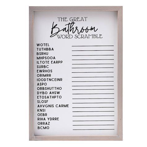 Athena's Elements Bathroom Word Search Sign, Crossword Bathroom Rules Wall Decor, Modern Rustic Wall Art Home Decoration, Farmhouse Wooden Frame and Funny Sign,11x16 Inches : Amazon.ca: Home Bathroom Word Search Sign, Modern Rustic Wall Art, Bathroom Word Search, Bathroom Rules, Wall Decor Modern, Rustic Wall Art, Rustic Wall, Modern Rustic, Wooden Frame