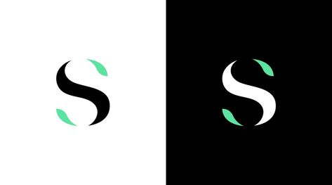 Letter s logo nature green leaf vector monogram style Design template S Leaf Logo, Herbal Logo, Letter S Logo, Logo Nature, Leaf Vector, The Letter S, Leaves Vector, Leaf Logo, Nature Green