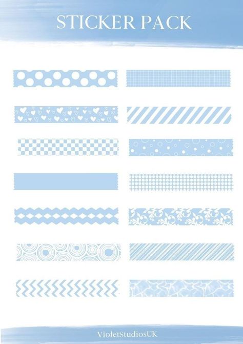 Digital Washi, Washi Tape Stickers, Drawn Patterns, Digital Bullet Journal, Tape Stickers, Note Writing Paper, Washi Tape Planner, Scrapbook Book, Scrapbook Stickers Printable