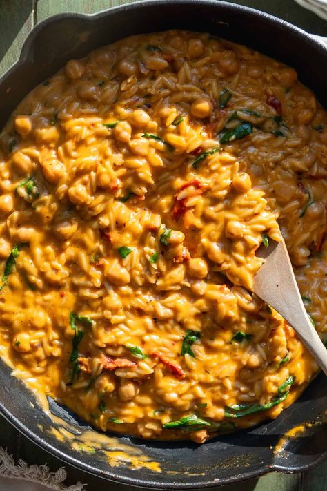 Marry Me Chickpeas Warm Chickpea Recipes, Marry Me Chickpeas, Chickpea Orzo, Chicken Chickpea, Lunch Meals, Marry Me Chicken, Chick Pea, Pea Recipes, Chickpea Recipes