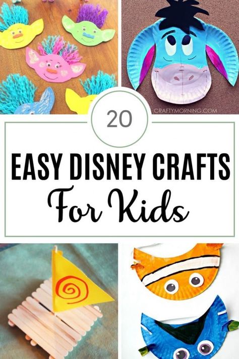 When your kids want to enjoy their favorite Disney movie another way, let them do these easy Disney crafts for kids and have a fun time. #disney #disneycrafts #craftsforkids Easy Disney Crafts For Kids, Easy Disney Crafts, Disney Crafts For Kids, Disney Activities, Tema Disney, Crafts For Teens To Make, Crafts For Boys, Art Disney, Craft Projects For Kids