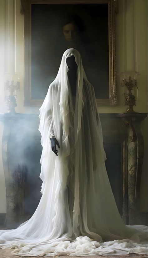 Creepy Ghost, Fun Office, Spooky Party, Ghost Costume, Ghost Photos, Halloween This Year, Beautiful Dark Art, After Life, Scary Art