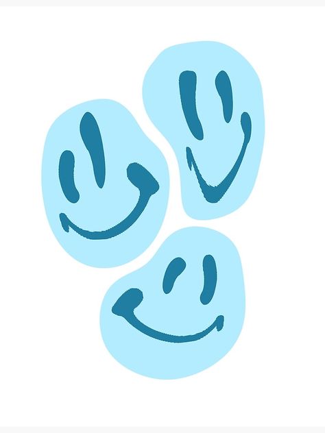 "BLUE SMILES " Poster by oliviajin1223 | Redbubble Trendy Art Prints Blue, Blue Pics For Wall Collage, Preppy Art Prints Blue, Blue Pictures For Widgets, Blue Preppy Posters, Aesthetic Posters Wall Decor Blue, Preppy Pictures For Wall Collage Blue, Aesthetic Pics For Wall Collage Blue, Abstract Poster Graphics