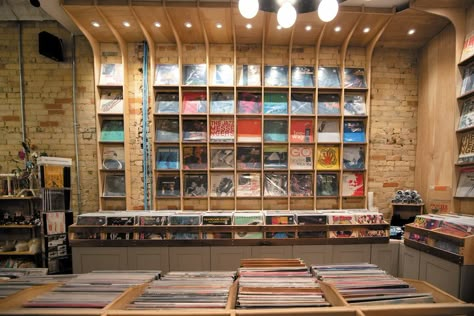 The top 5 vinyl record stores in Toronto | The 500 Hidden Secrets Music Store Design, Elements Of Design Shape, Vinyl Record Furniture, Vinyl Cafe, Listening Bar, Best Vinyl Records, Vinyl Record Shop, Vinyl Record Store, Vinyl Shop