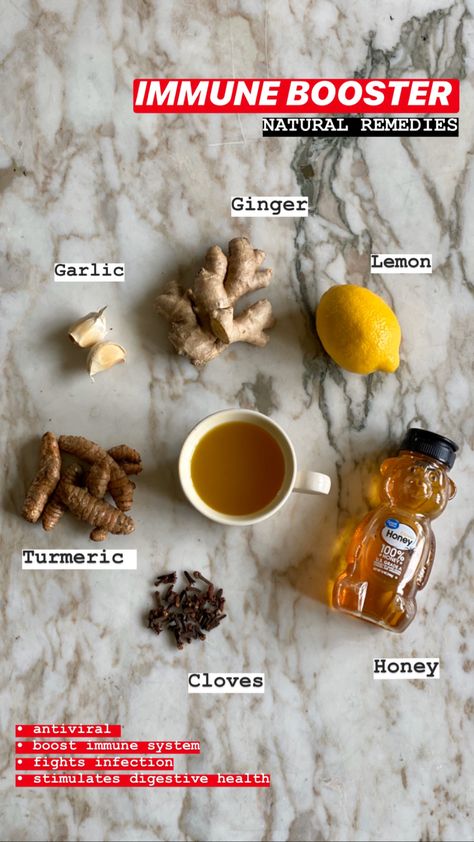 Turmeric + Garlic + Ginger + Lemon + Honey + Cloves Honey Lemon Ginger Garlic Cold Remedy, Garlic Ginger Honey Remedy, Honey And Garlic Remedy, Garlic Remedies, Honey Remedies, Medical Tips, Herbal Remedies Recipes, Turmeric And Honey, Immune Booster